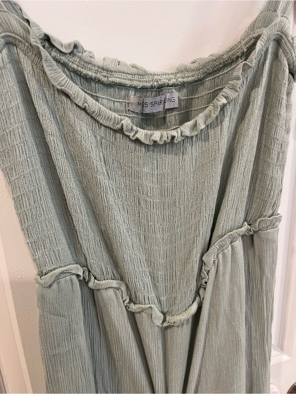 Sage Tie-Shoulder Tiered Maxi Dress - Picture 3 of 7